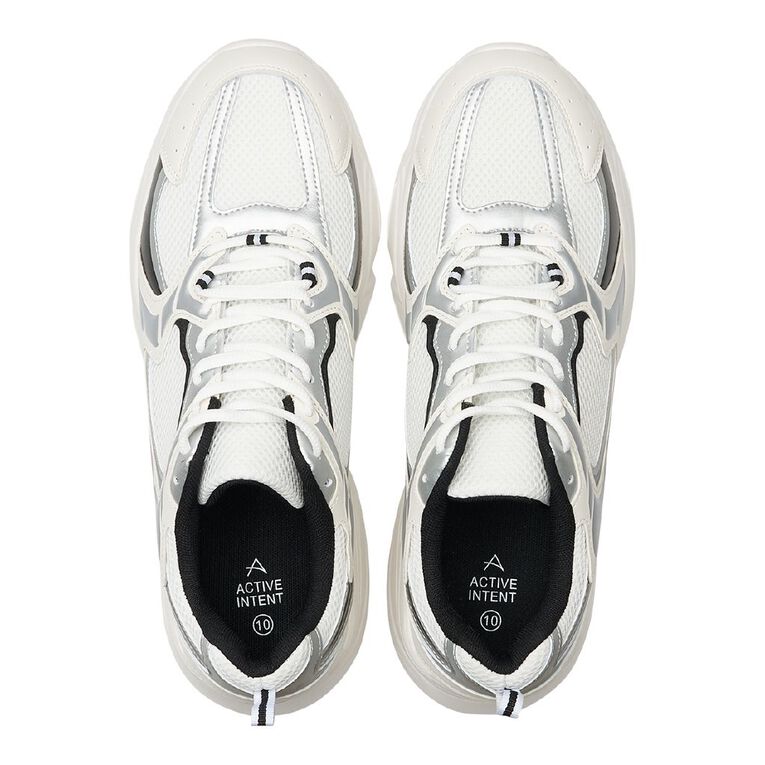 Active Intent Men's Flex Force Trainers, White, hi-res