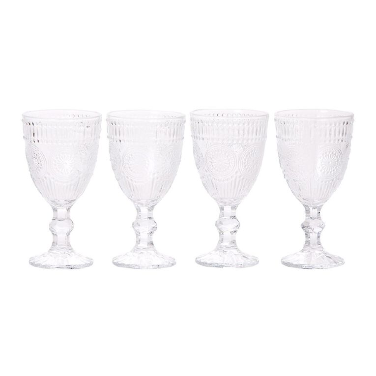 Living & Co Cairo Goblet Clear 4 Pack, , hi-res