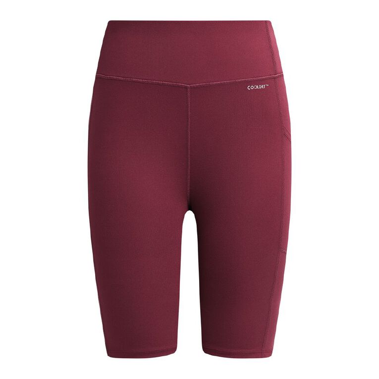 Active Intent Women's Pocket Bike Shorts, Red Dark, hi-res