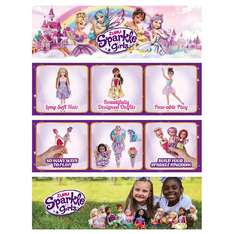 Zuru Sparkle Girlz Doll Princess Cupcake 10cm Assorted, , hi-res