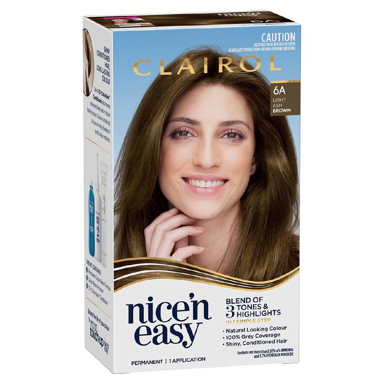 Clairol Nice N Easy Permanent Hair Colour Light Ash Brown 6A, , hi-res