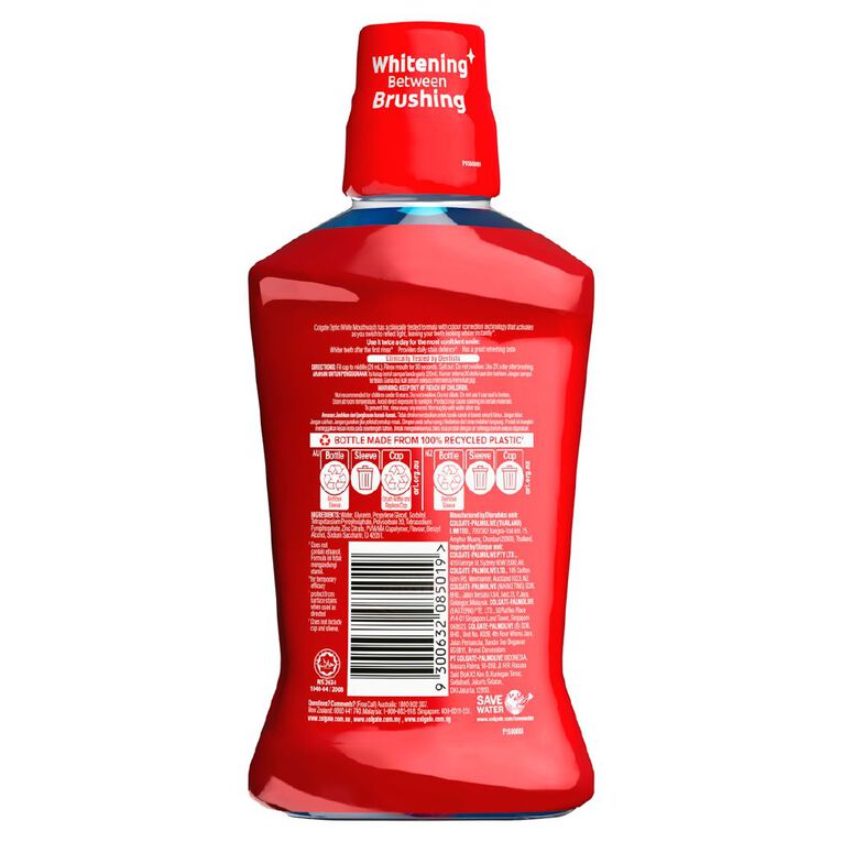 Colgate Optic White Mouthwash Freshmint 500ml, , hi-res