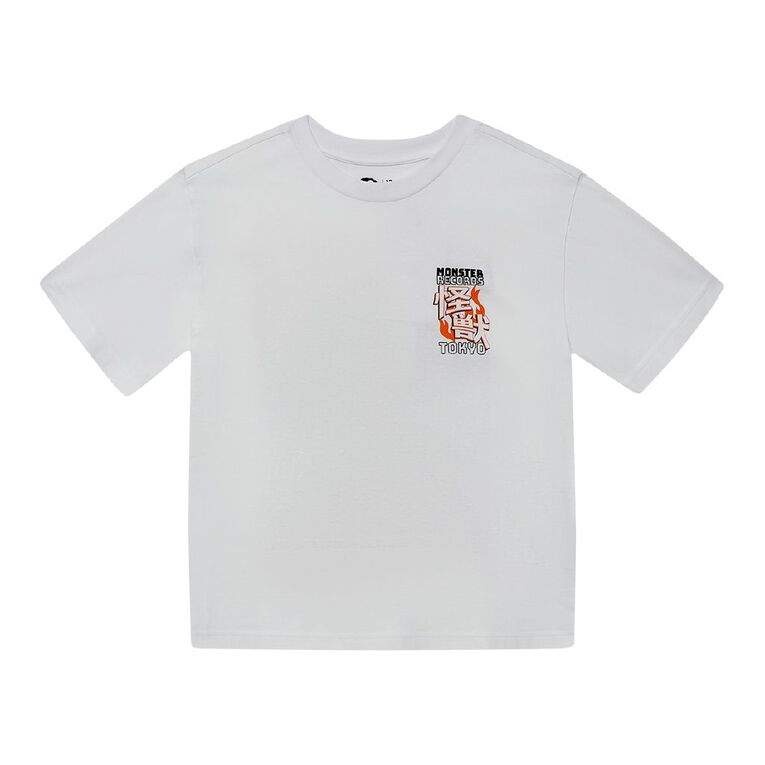 Young Original Short Sleeve Print Tee, White, hi-res
