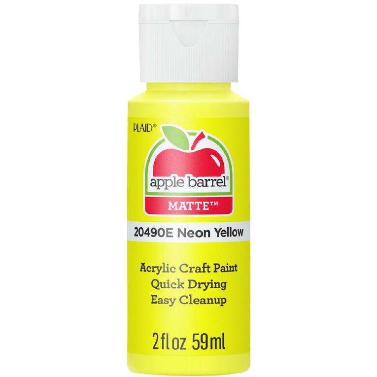 Apple Barrel Acrylic Neon Yellow 60ml, , hi-res
