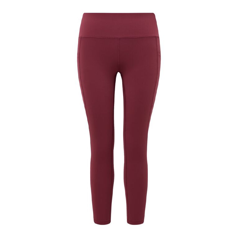 Active Intent Women's Side Pocket 7/8 Leggings, Red Dark, hi-res