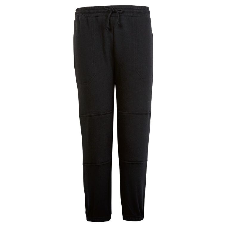 Schooltex Double Knee Trackpants, Black, hi-res