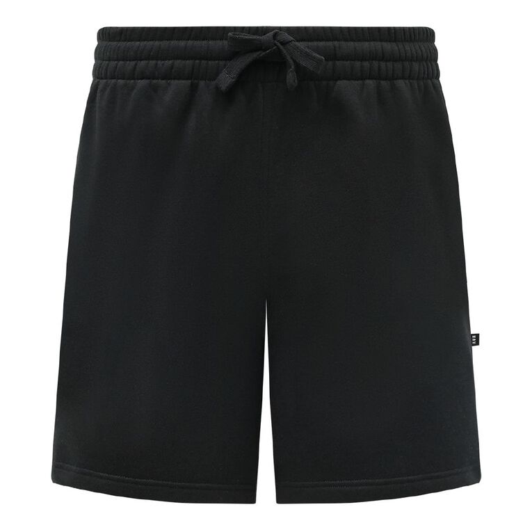 H&H Men's Plain Knit Shorts, Black, hi-res