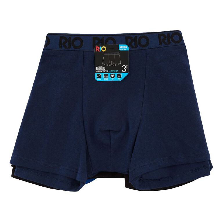 Rio Men's Hipster Trunks 3 Pack MultiColoured The Warehouse