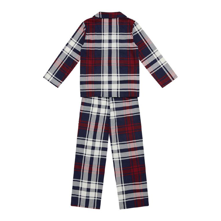 H&H Boys' Flanelette Pyjama Set, Blue Dark, hi-res