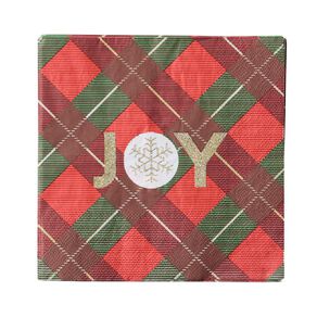 Wonderland Joyful Tidings Paper Napkins Tartan 20 Pack
