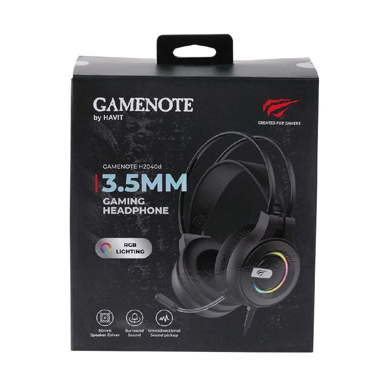 Gamenote 50mm RGB Headset Black DBL Band H2040D Black/Blue, , hi-res