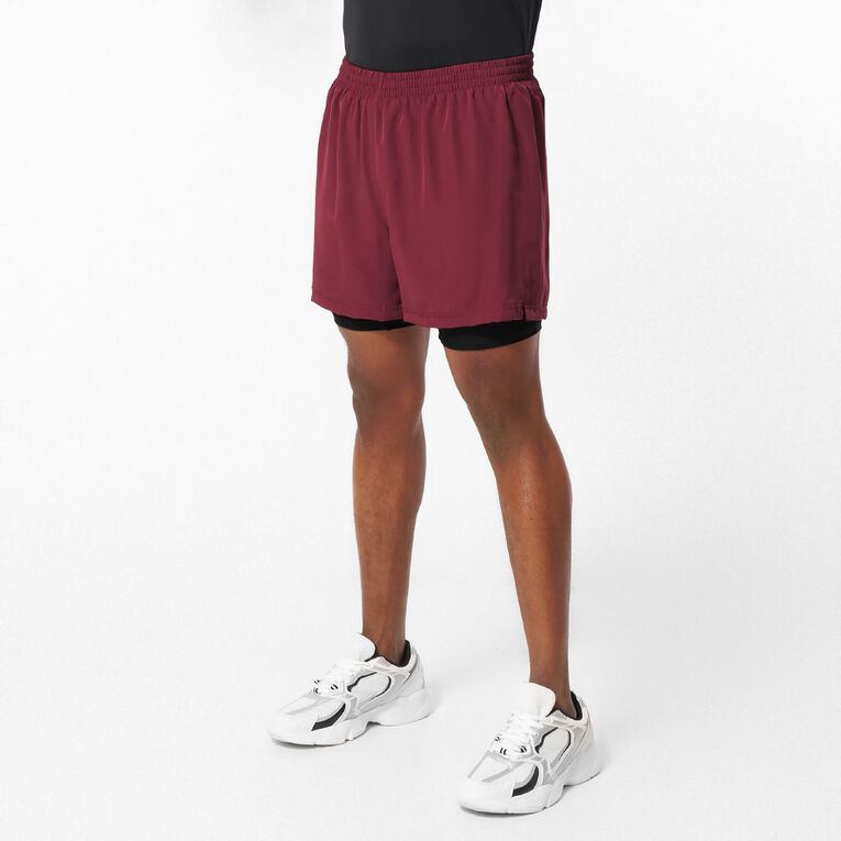 Active Intent Men's 5 Inch Lined Shorts, Red Dark, hi-res