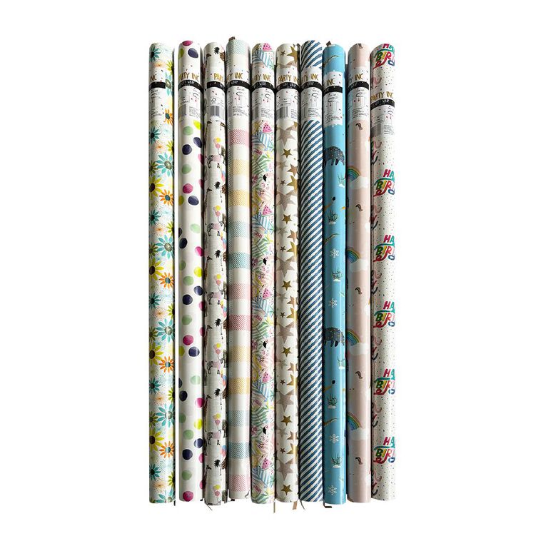 Party Inc Gift Wrap 70cm x 4m Assorted, , hi-res