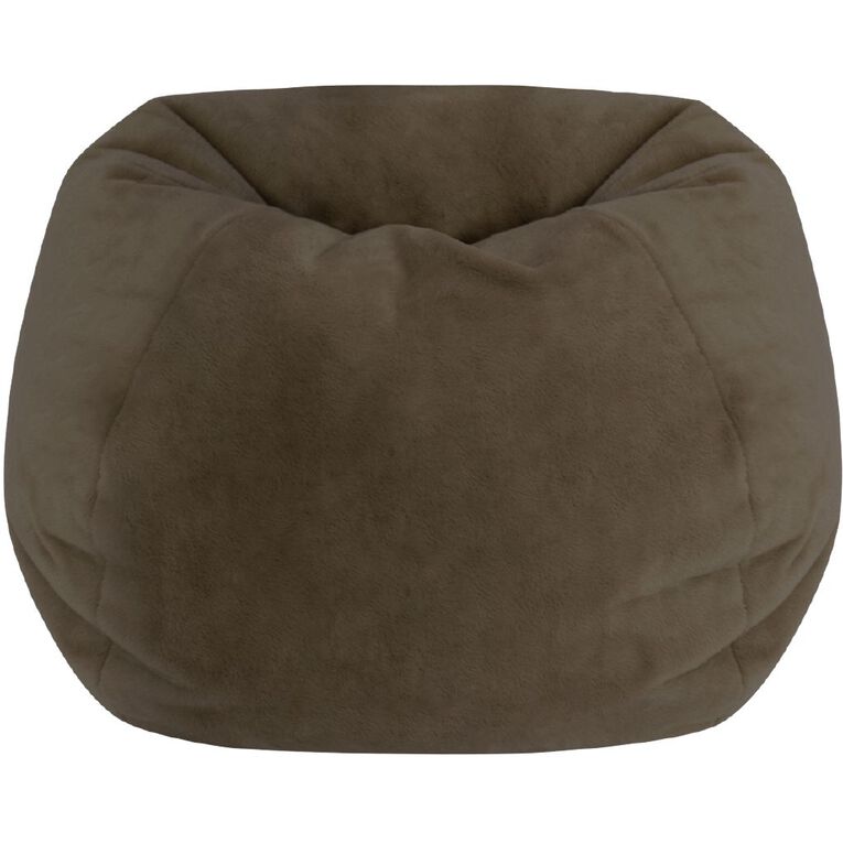 Living & Co Faux Fur Bean Bag Brown, , hi-res