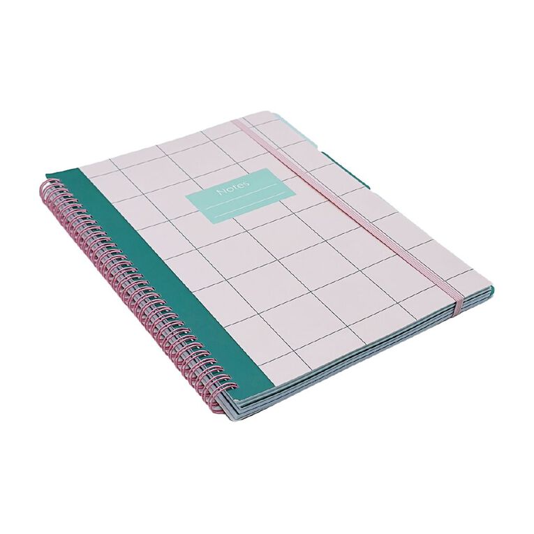 Uniti Clubhouse Softcover Notebook With Dividers A4 Pink, , hi-res