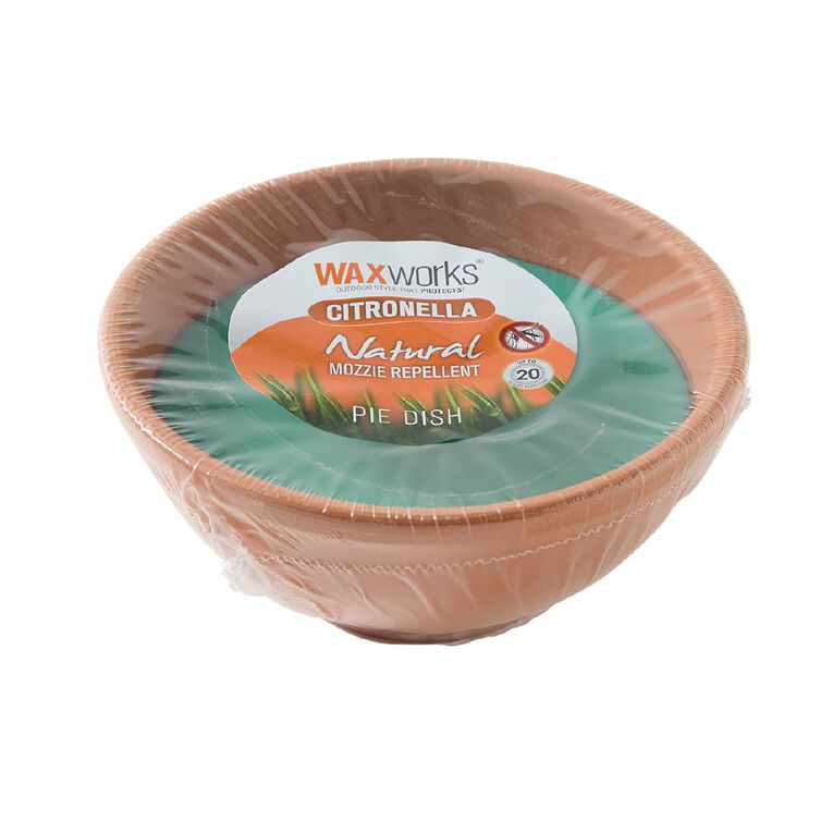 Waxworks Citronella Terracotta Pie Dish 15cm Assorted, , hi-res