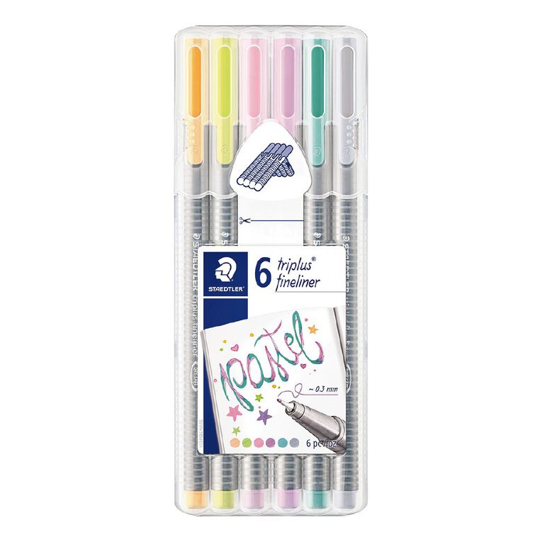 Staedtler Triplus Fineliner 0.3mm Wallet of 6 - Pastel Colour Assorted, , hi-res