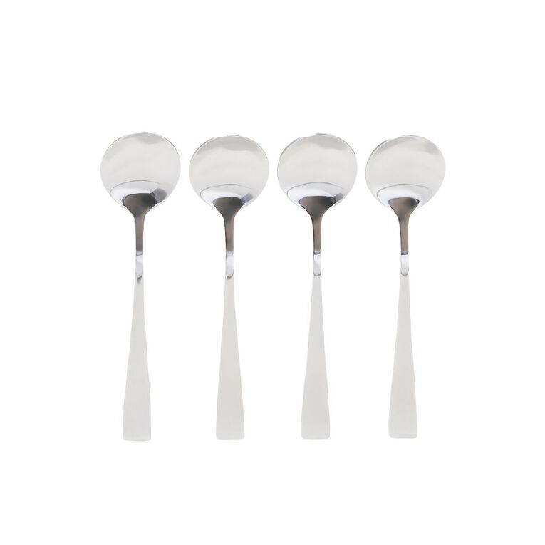 Living & Co Urban Soup Spoons Stainless Steel Stainless Steel 4 Pack, , hi-res