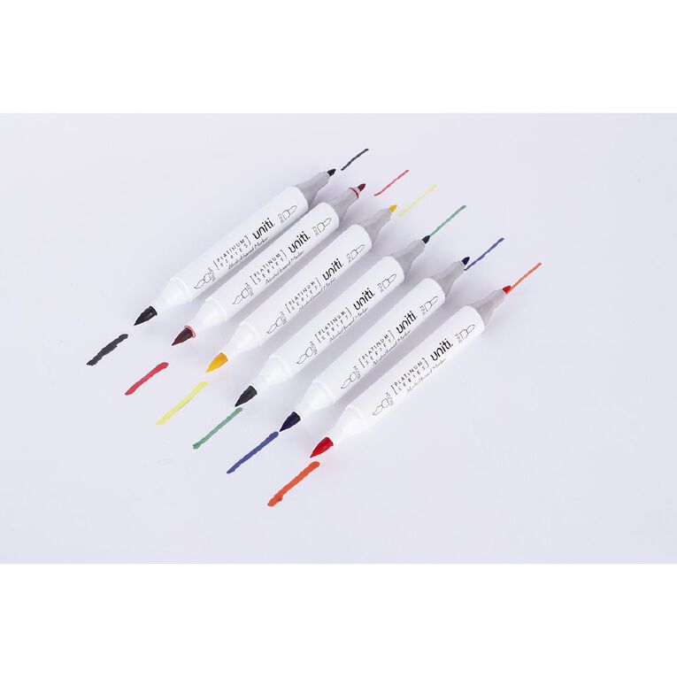 Uniti Dual Basic Ended Markers 6 Pack, , hi-res