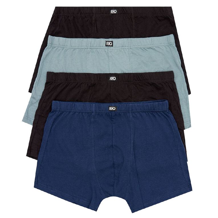 Rio Men's Tunnel Trunks 4 Pack, Blue/Grey, hi-res