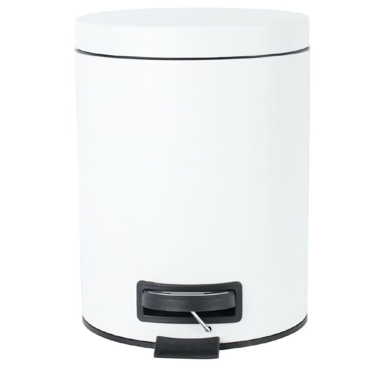 Living & Co Pedal Bin White 5L, , hi-res