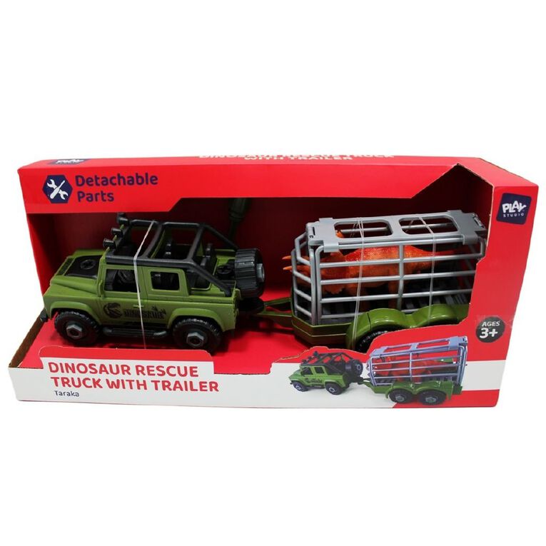 Play Studio Dinosaur Rescue Truck With Trailer Assorted, , hi-res