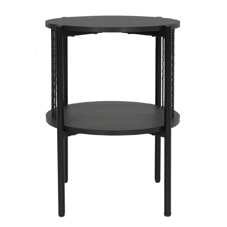 Living & Co Ezra Rope Side Table Black, , hi-res