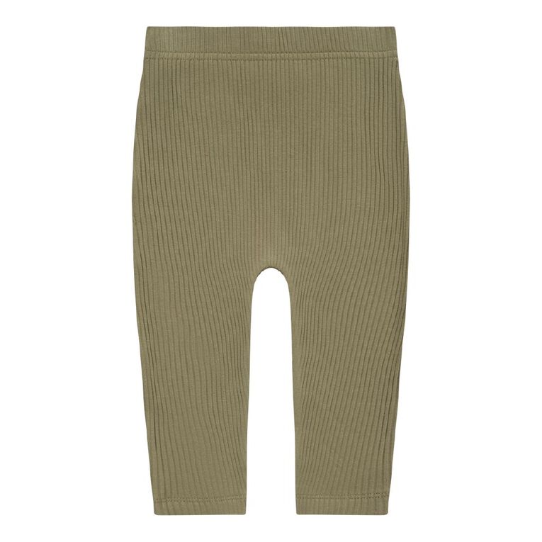 Young Original Babies' Rib Leggings 3 Pack, Green Dark, hi-res