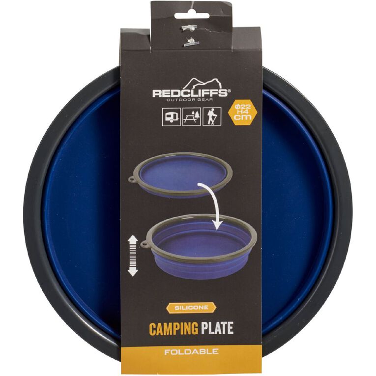 Redcliffs Collapsible Silicone Camping Plate 22cm, , hi-res