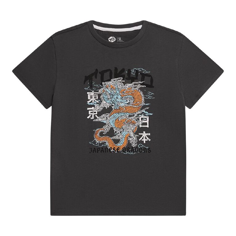 Young Original Print Short Sleeve Tee, Grey Dark, hi-res