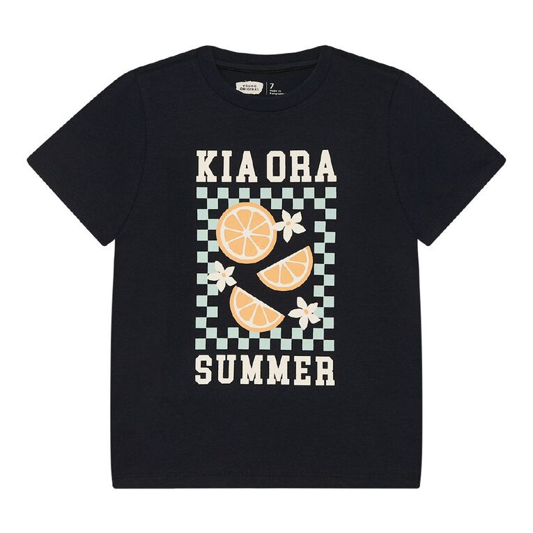 Young Original Short Sleeve Print Tee, Blue Dark KIAORA, hi-res