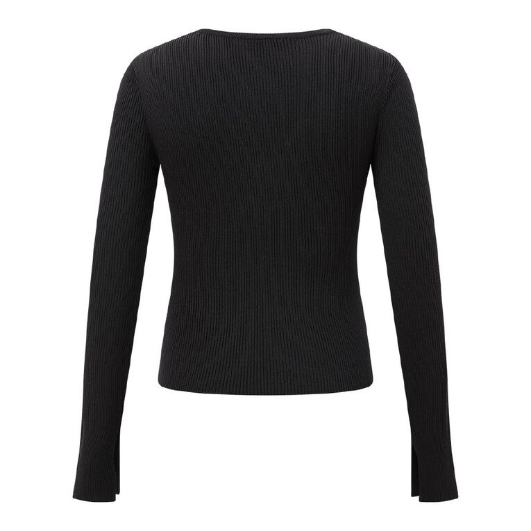 H&H Women's True Knit Scoop Neck, Black, hi-res
