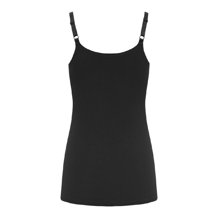 H&H Maternity Nursing Friendly Singlet, Black, hi-res