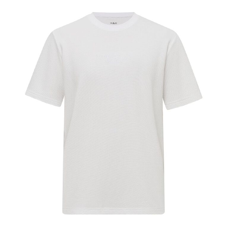 H&H Men's Midweight Pique Tee, White, hi-res