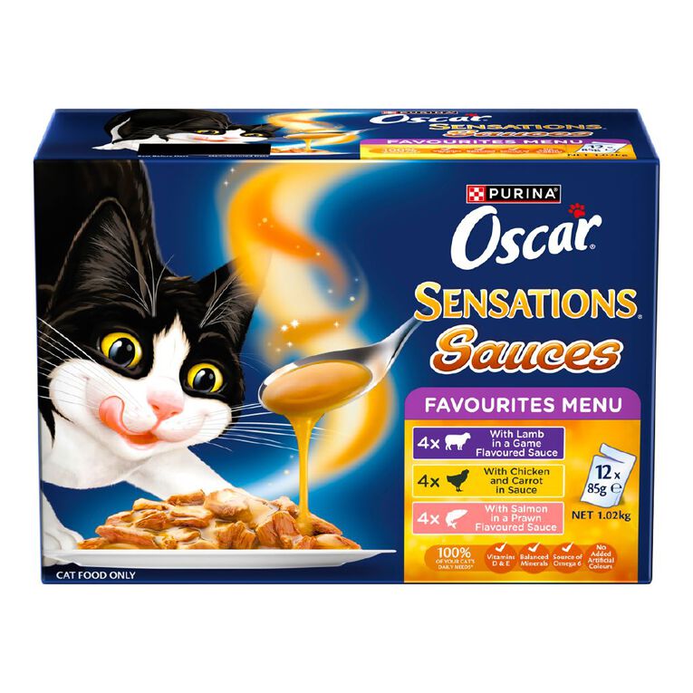Oscar Sensations Sauces Favourites Menu Wet Cat Food 12 x 85g