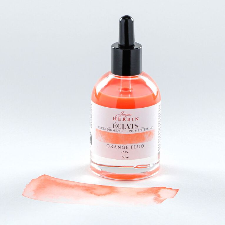 Jacques Herbin Eclats Pigmented Ink Fluoro Orange 50ml, , hi-res