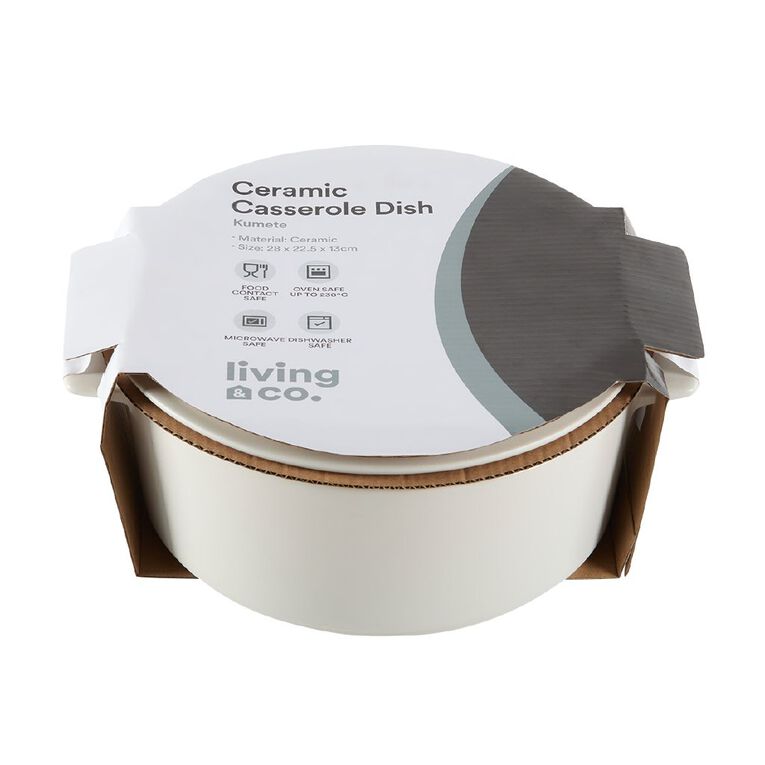 Living & Co Casserole Dish Round Grey, , hi-res