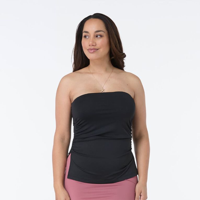 Garage Women's Contour Ruched Bandeau, Black, hi-res