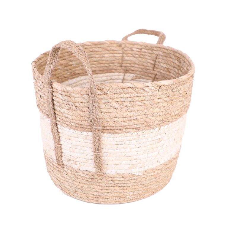 Living & Co 2 Tone Basket Round 32cm x 26cm, , hi-res