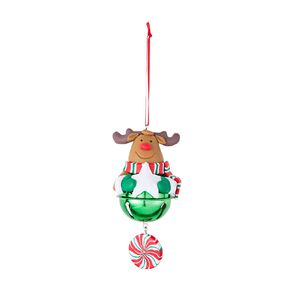 Wonderland Santa/Deer Bell Christmas Decoration 12cm Assorted