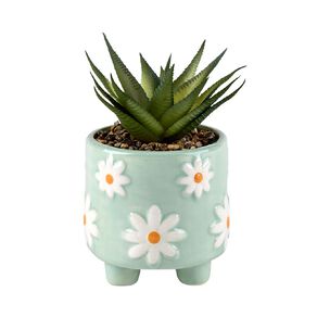 Living & Co Artificial Plant in Daisy Pot Green