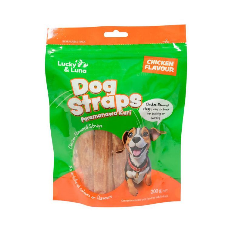 Lucky & Luna Chicken Straps 200g, , hi-res