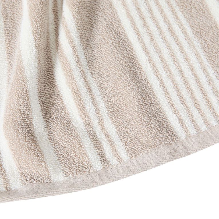 Living & Co Striped Bath Towel Grey Light 68cm x 137cm, , hi-res
