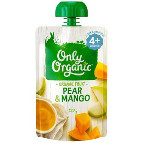 Only Organic Pear & Mango Pouch 120g