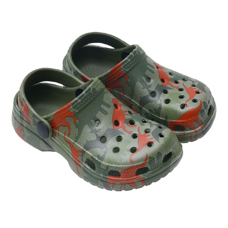 Young Original Junior Kids' Printed Frog Clog Shoes, Green, hi-res