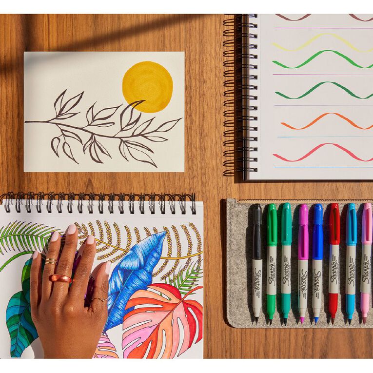 Sharpie Permanent Marker Brush Fine Twin Tip 12 Pack, , hi-res