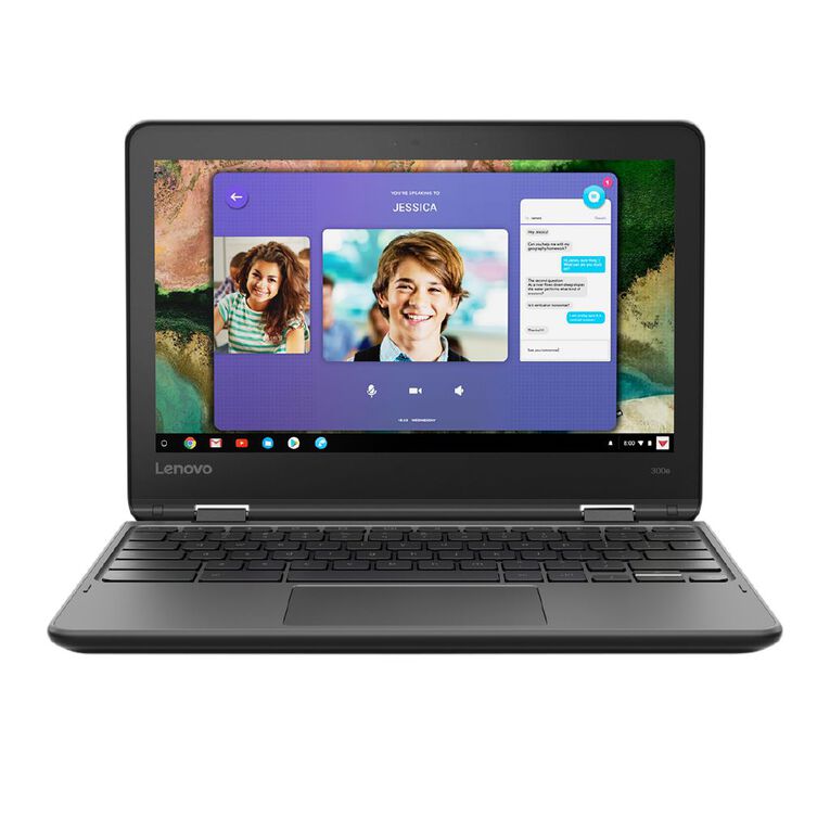 Lenovo 11.6in 300E Chromebook HD Intel Celeron N4020  4GB 32GB SSD Black, , hi-res
