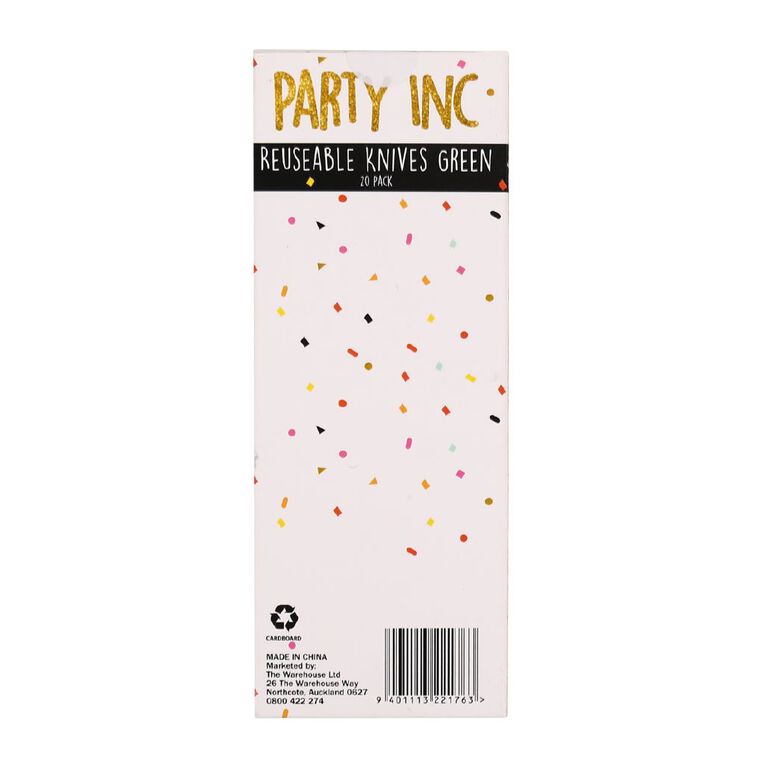 Party Inc Reuseable Knives Green 20 Pack, , hi-res