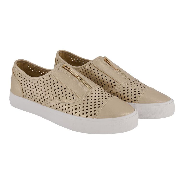 H&H Women's Liana Zip Casual Shoes Gold The Warehouse