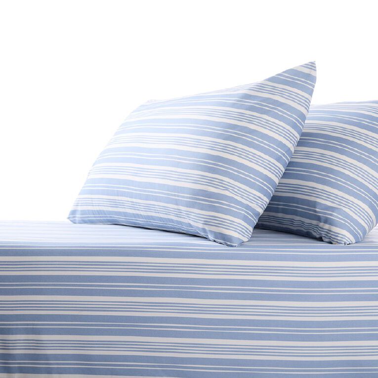 Living & Co Microfibre Sheet Set Blue King Single, , hi-res